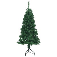 vidaXL Corner Artificial Christmas Tree Green 5 ft PVC