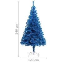 vidaXL Artificial Christmas Tree with Stand Blue 8 ft PVC