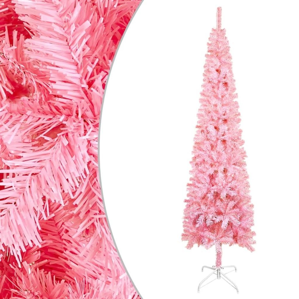 vidaXL Slim Christmas Tree Pink 5 ft