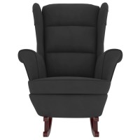 vidaXL Rocking Chair with Solid Wood Rubber Legs Black Velvet