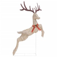 vidaXL Flying Reindeer Christmas Decoration 120 LEDs Gold Warm White