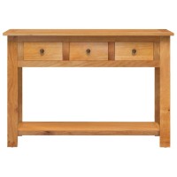 Vidaxl Console Table 43.3X13.7X29.5 Solid Oak Wood