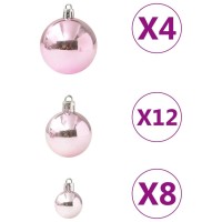 vidaXL 100 Piece Christmas Ball Set Pink