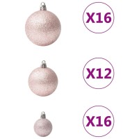 vidaXL 100 Piece Christmas Ball Set Pink