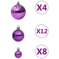 vidaXL 100 Piece Christmas Ball Set Purple