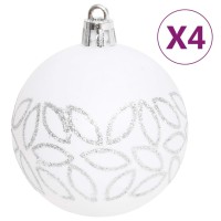 vidaXL 70 Piece Christmas Bauble Set Silver and White