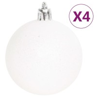 vidaXL 70 Piece Christmas Bauble Set Silver and White