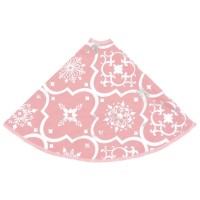 vidaXL Luxury Christmas Tree Skirt with Sock Pink 5 ft Fabric