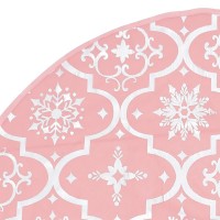 vidaXL Luxury Christmas Tree Skirt with Sock Pink 5 ft Fabric