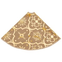 vidaXL Luxury Christmas Tree Skirt with Sock Yellow 5 ft Fabric