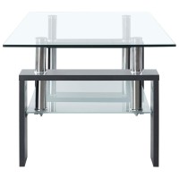 Vidaxl Coffee Table Gray And Transparent 37.4X21.7X15.7 Tempered Glass