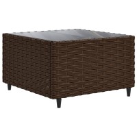 vidaXL 7 Piece Patio Lounge Set with Cushions Brown Poly Rattan