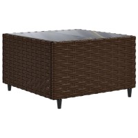 vidaXL 7 Piece Patio Lounge Set with Cushions Brown Poly Rattan