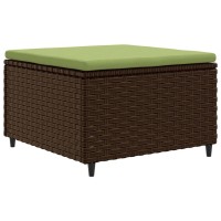 vidaXL 7 Piece Patio Lounge Set with Cushions Brown Poly Rattan