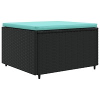 vidaXL 8 Piece Patio Lounge Set with Cushions Black Poly Rattan