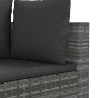 vidaXL 8 Piece Patio Sofa Set with Cushions Gray Poly Rattan