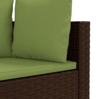 vidaXL 8 Piece Patio Sofa Set with Cushions Brown Poly Rattan