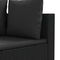 vidaXL 7 Piece Patio Sofa Set with Cushions Black Poly Rattan