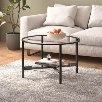 vidaXL Tea Table Black and Transparent 27.6