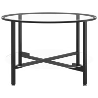 vidaXL Tea Table Black and Transparent 27.6