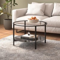 vidaXL Tea Table Black and Transparent 27.6