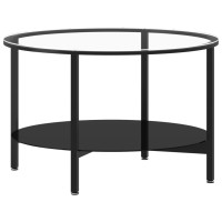 vidaXL Tea Table Black and Transparent 27.6