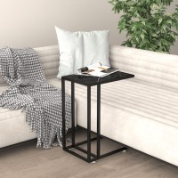 vidaXL Computer Side Table Black Marble 19.7