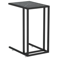 vidaXL Computer Side Table Black Marble 19.7