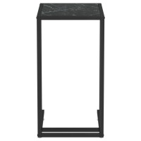 vidaXL Computer Side Table Black Marble 19.7