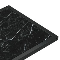 vidaXL Computer Side Table Black Marble 19.7