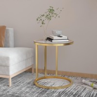 vidaXL Side Table Gold and Transparent 17.7