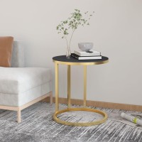 vidaXL Side Table Gold and Black 17.7