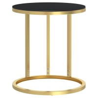 vidaXL Side Table Gold and Black 17.7