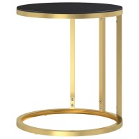 vidaXL Side Table Gold and Black 17.7