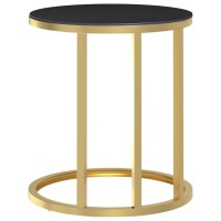 vidaXL Side Table Gold and Black 17.7