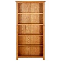 Vidaxl 5-Tier Bookcase 27.5X8.6X55.1 Solid Oak Wood