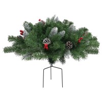 vidaXL Artificial Pathway Pre-lit Christmas Tree Green 15.7