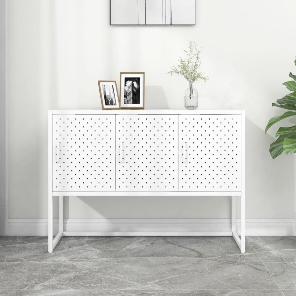 Vidaxl Sideboard White 41.3X13.8X29.5 Steel