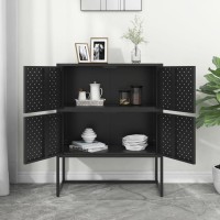 Vidaxl Highboard Black 31.5X13.8X39.4 Steel