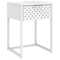 Vidaxl Nightstand White 15X13.8X21.3 Steel