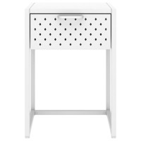 Vidaxl Nightstand White 15X13.8X21.3 Steel