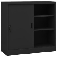 vidaXL Office Cabinet with Sliding Door Anthracite 35.4