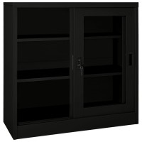 vidaXL Sliding Door Cabinet Black 35.4