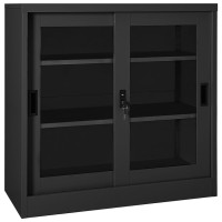 Vidaxl Sliding Door Cabinet Anthracite 35.4X15.7X35.4 Steel
