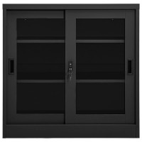 Vidaxl Sliding Door Cabinet Anthracite 35.4X15.7X35.4 Steel