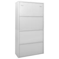 vidaXL Office Cabinet with Sliding Door Light Gray 35.4