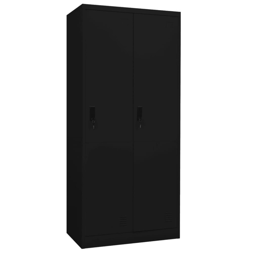 Vidaxl Wardrobe Black 31.5X19.7X70.9 Steel