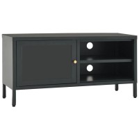Vidaxl Tv Cabinet Anthracite 35.4X11.8X17.3 Steel And Glass