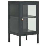 Vidaxl Sideboard Anthracite 15X13.8X27.6 Steel And Glass