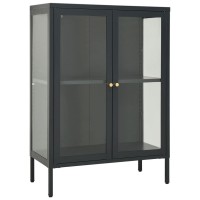 Vidaxl Sideboard Anthracite 29.5X13.8X41.3 Steel And Glass